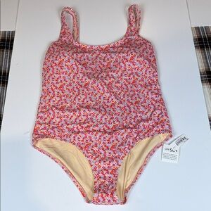 Amazon Essentials Women's Floral One Piece Swimsuit - Pink & Orange - NWT  Large